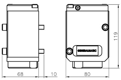 Dimensioni valvola pneumatica