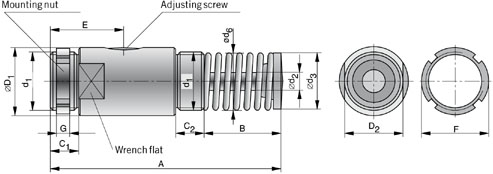 Dimensioni deceleratore regolabile 1/2 3/4 1+1/8