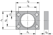 Dimensioni flangia rettangolare 1/2M 1/2 3/4 