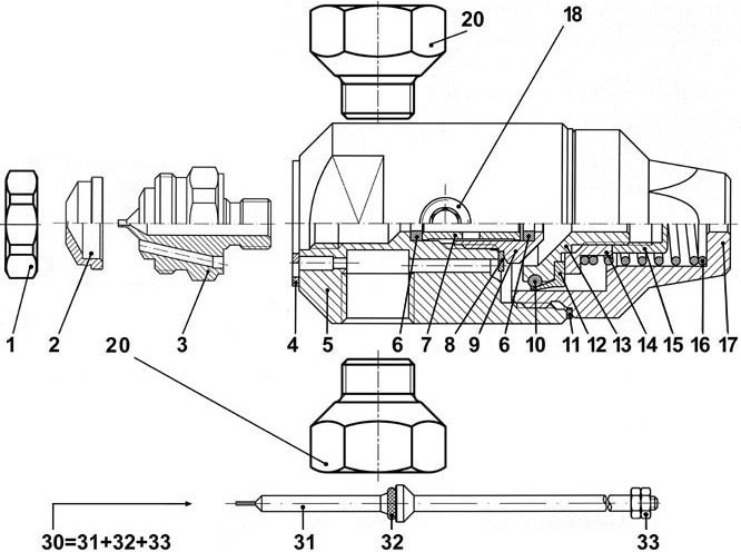 Sezione con parti di ricambio Spray System