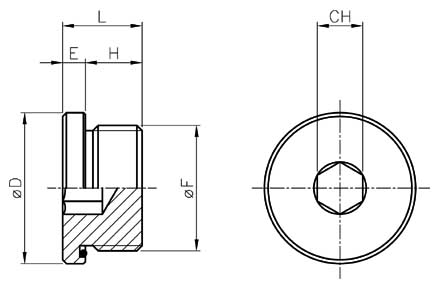 Dimensioni tappi a testa cilindrica VS31